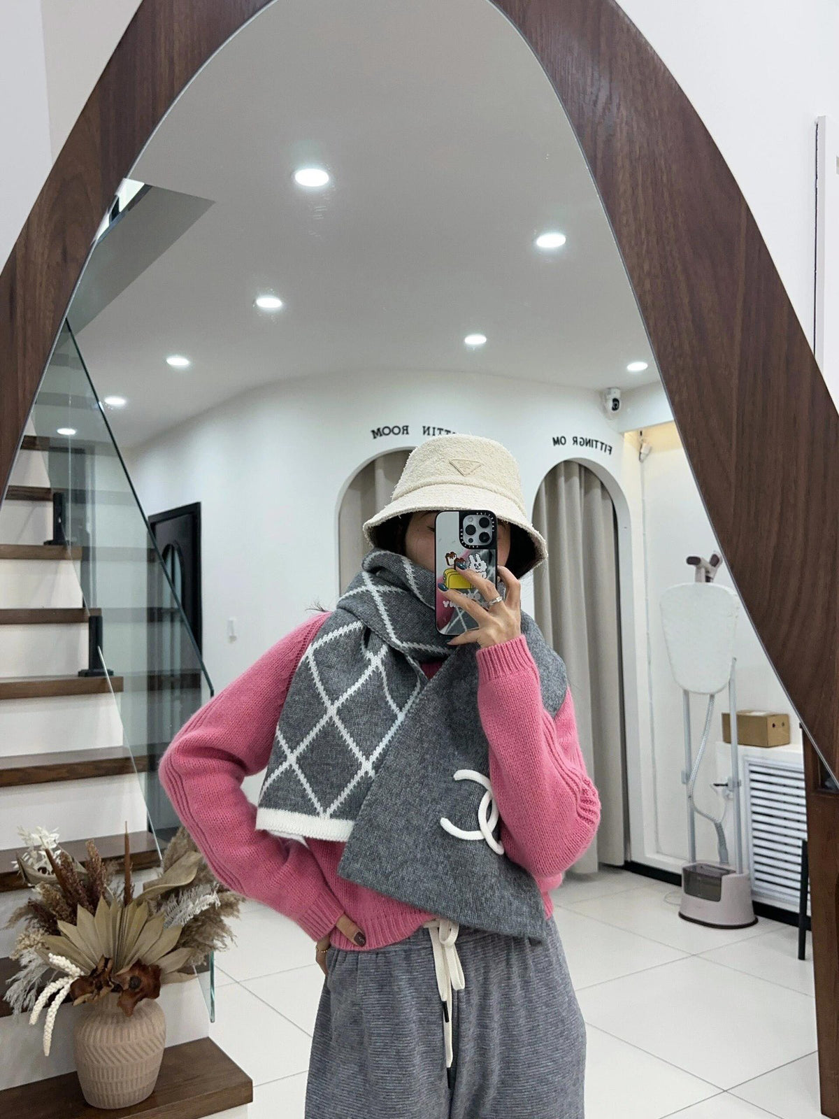 Chanel Check Pattern Scarf - 980019796 - Photo 3
