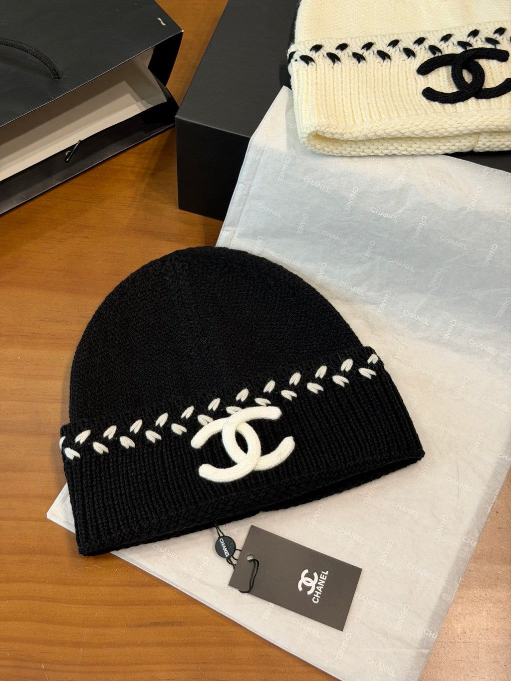 Chanel Colorblock Knit Beanie - 1245544057 - Photo 3