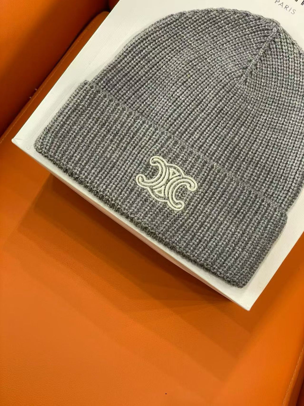 Celine Embroidered Logo Detail Beanie - 1149273033 - Photo 3
