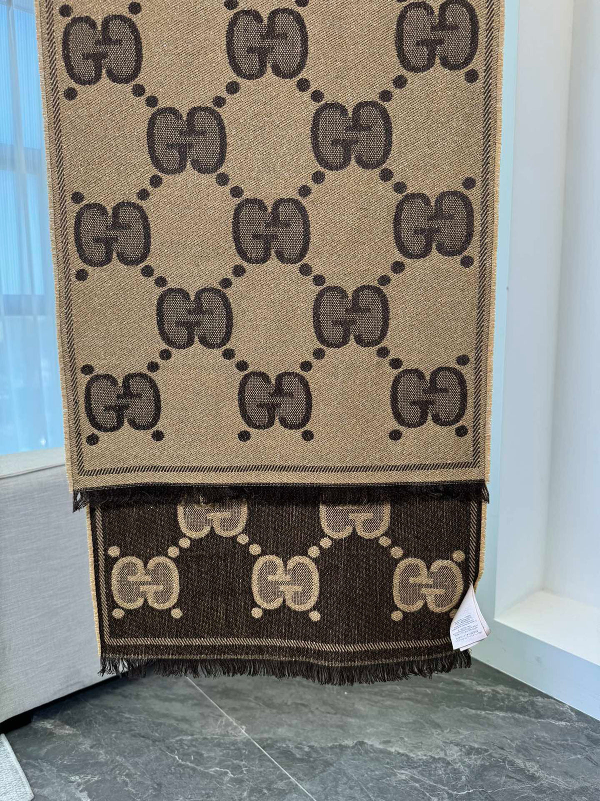 Gucci Jacquard Logo Detail Scarf - 973237668 - Photo 3