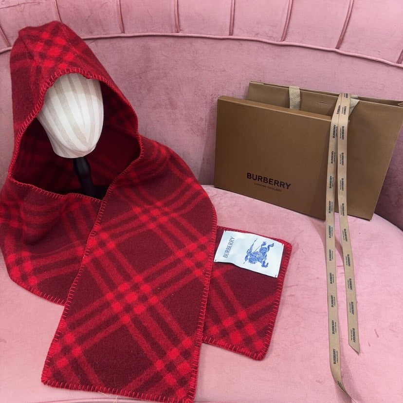 Burberry Check Pattern Hooded Scarf - 946556996 - Photo 3