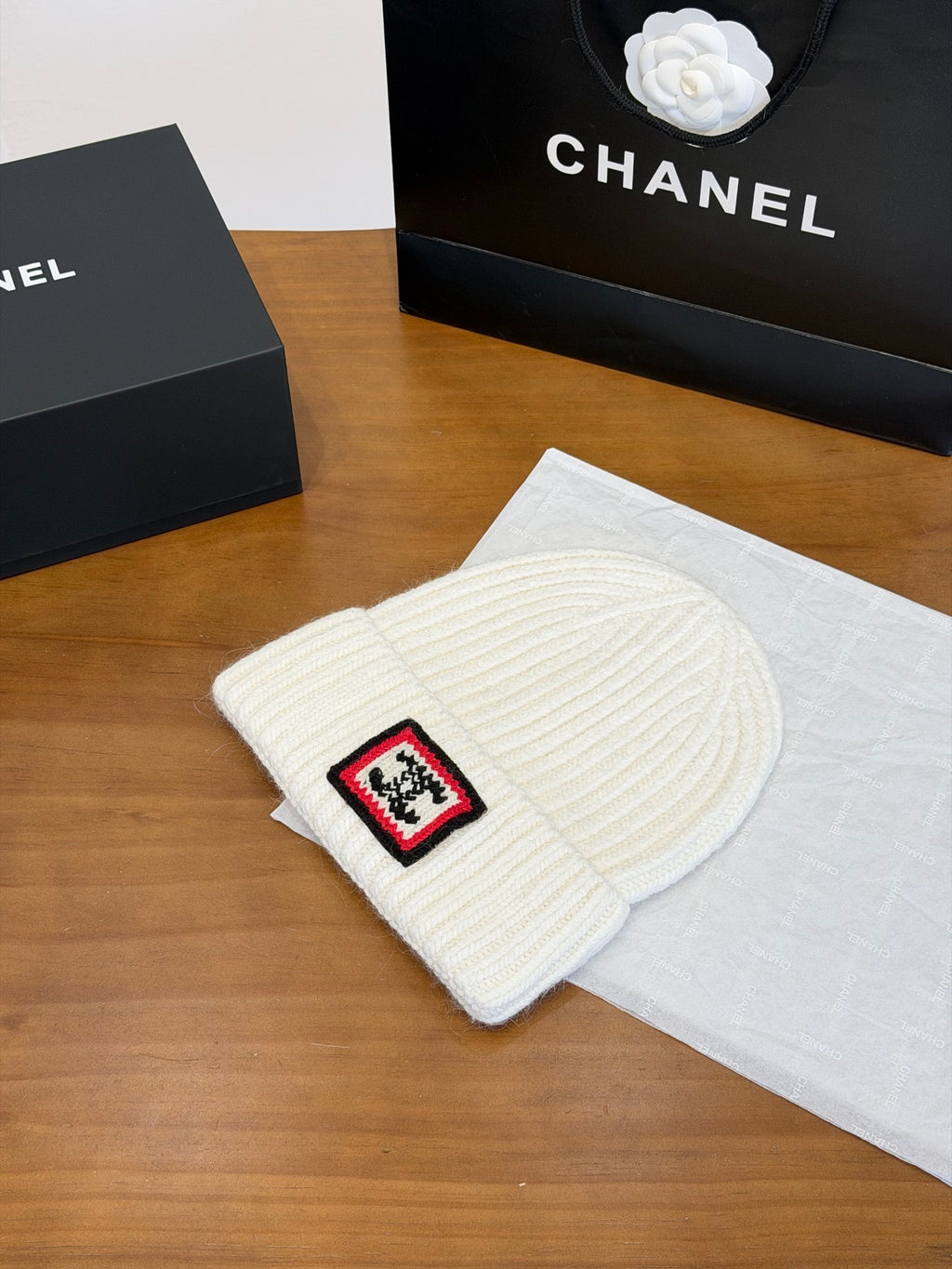Chanel Embroidered Colorblock Beanie - 1245544769 - Photo 3