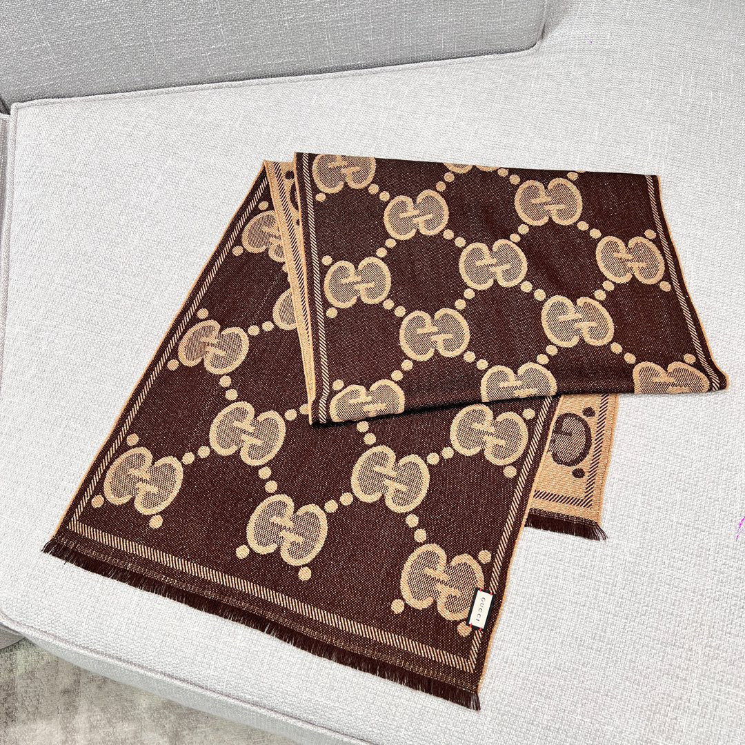 Gucci Jacquard Logo Detail Scarf - 974270188 - Photo 3