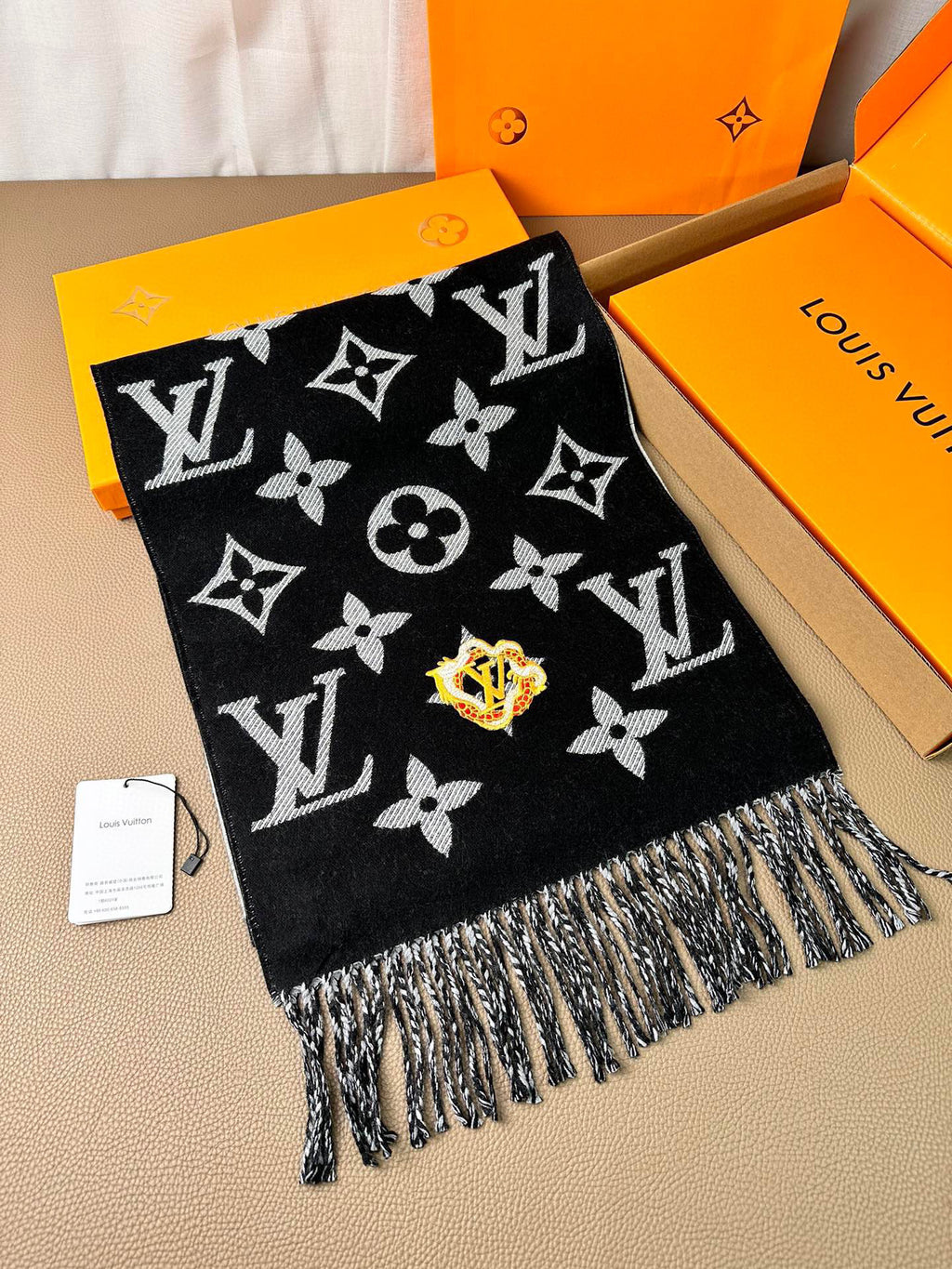 Louis Vuitton Jacquard Embroidered Scarf - 925525609 - Photo 3