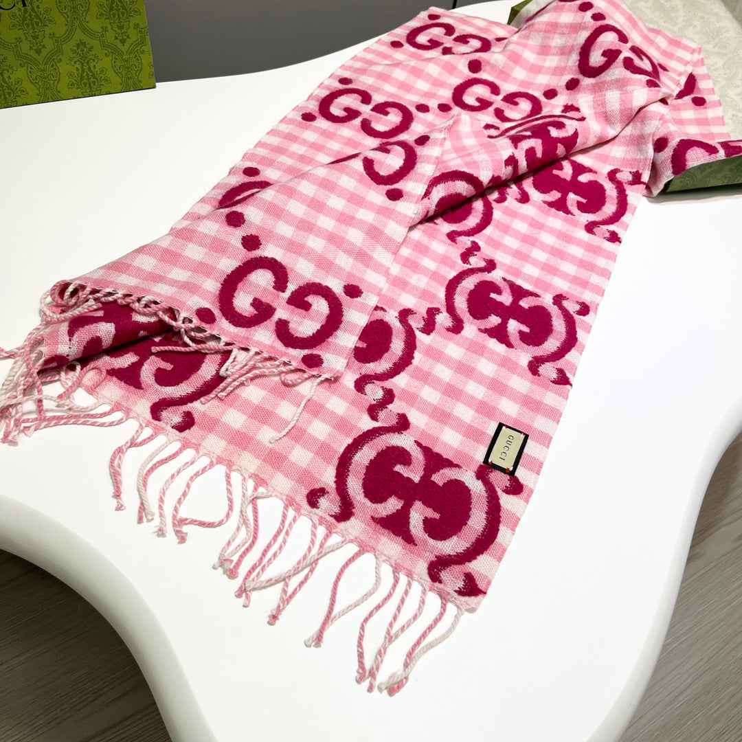 Gucci Check Pattern Logo Detail Scarf - 970502182 - Photo 3