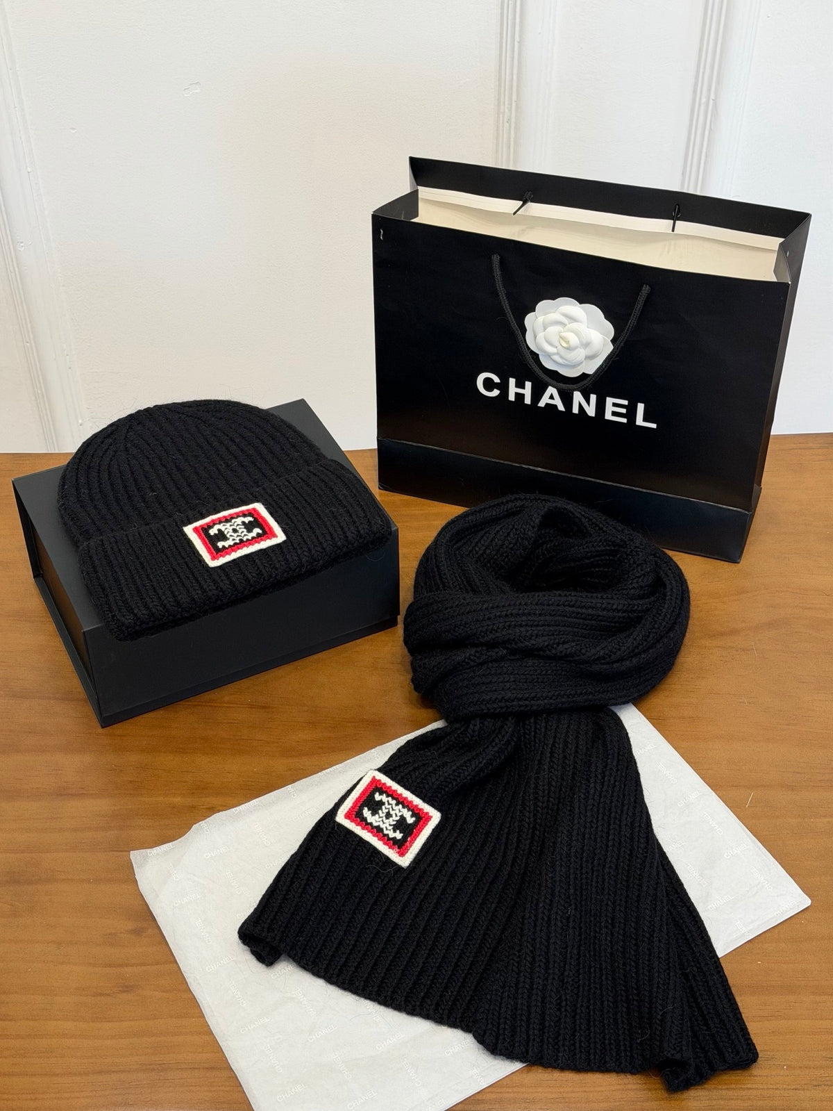 Chanel Colorblock Knit Accessory Set - 1245544713 - Photo 3