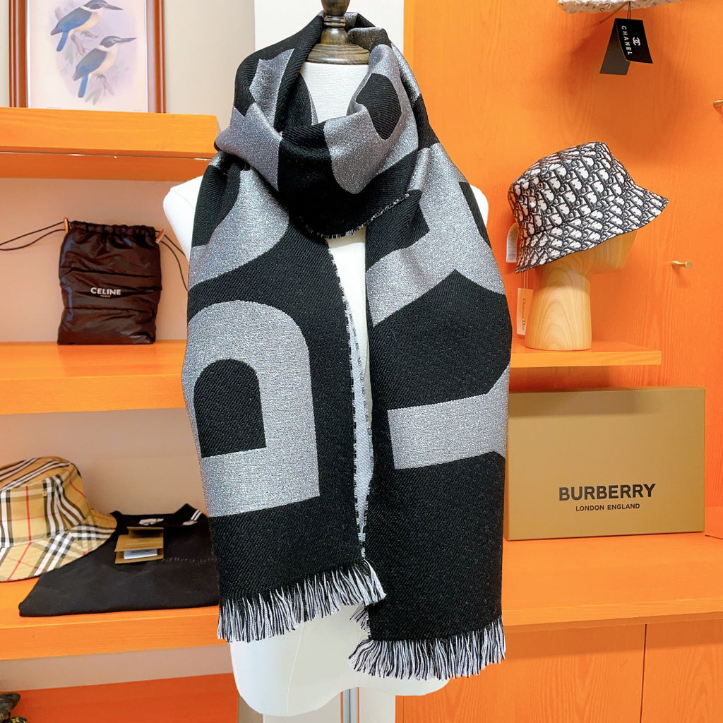 Burberry Jacquard Logo Detail Scarf - 974834316 - Photo 3