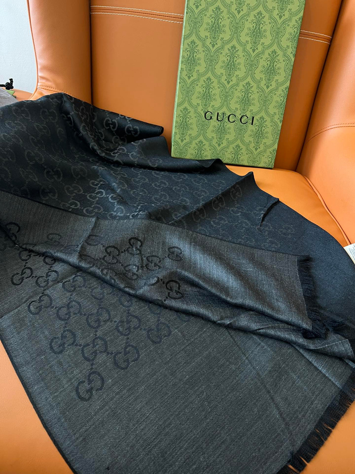 Gucci Jacquard Logo Detail Scarf - 934801515 - Photo 3