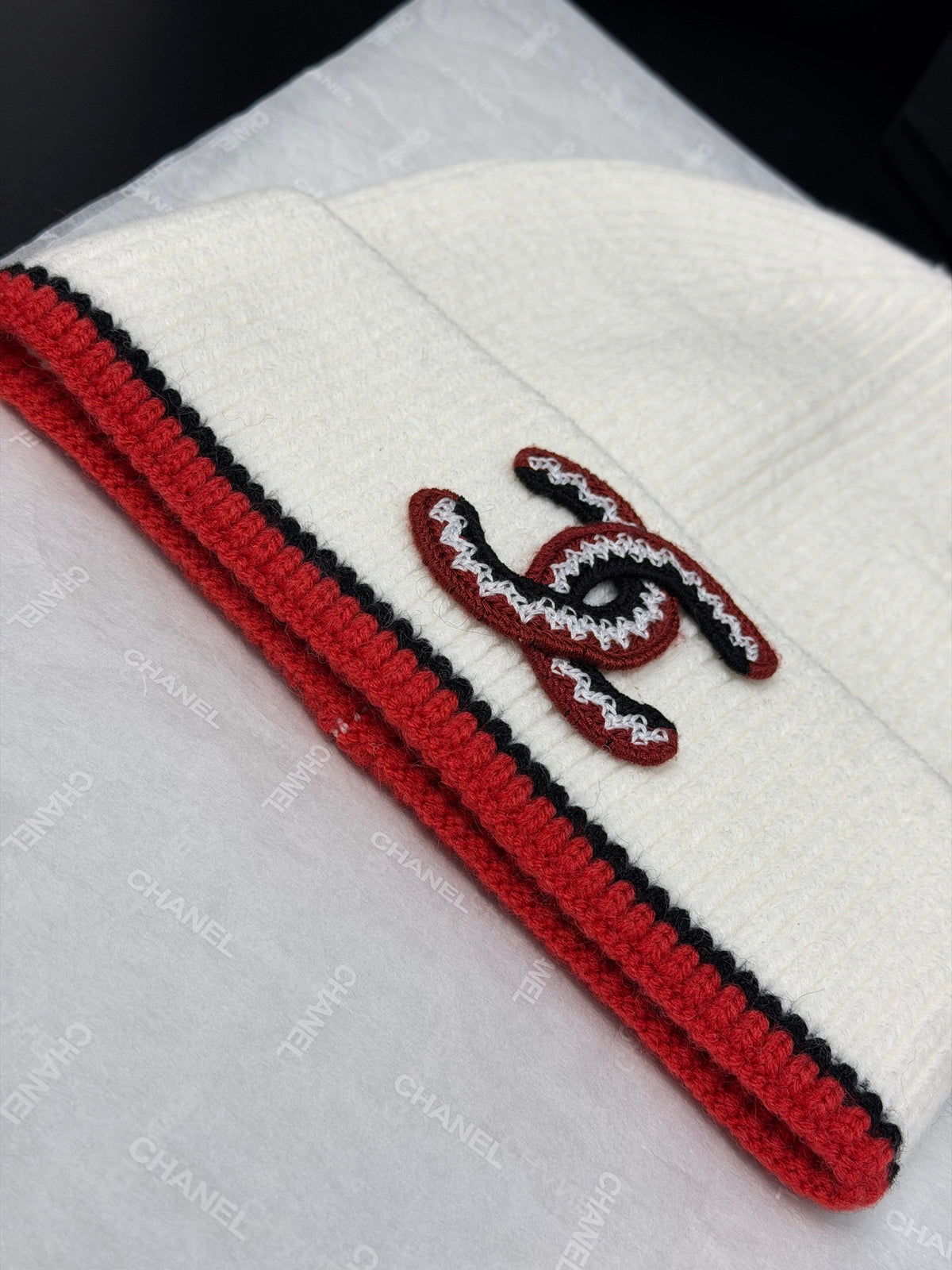 Chanel Embroidered Colorblock Beanie - 1245544830 - Photo 3