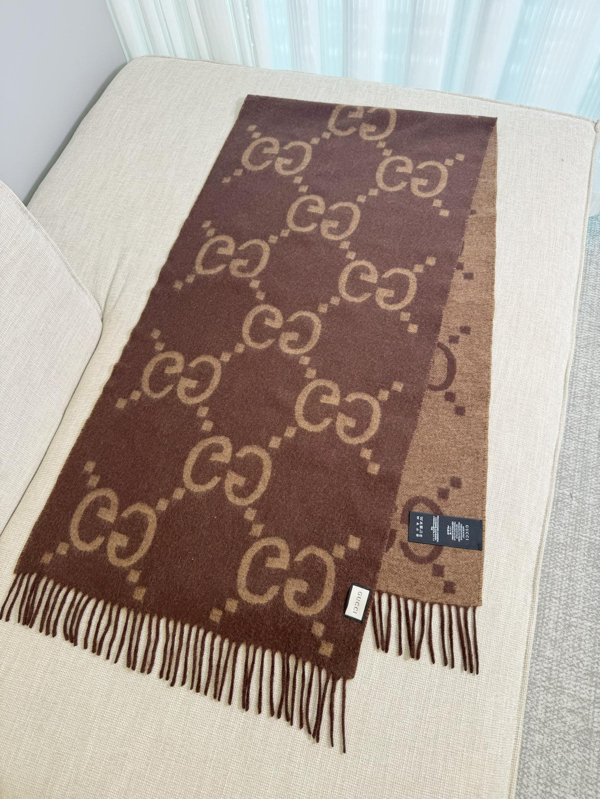 Gucci Jacquard Colorblock Scarf - 973282701 - Photo 3