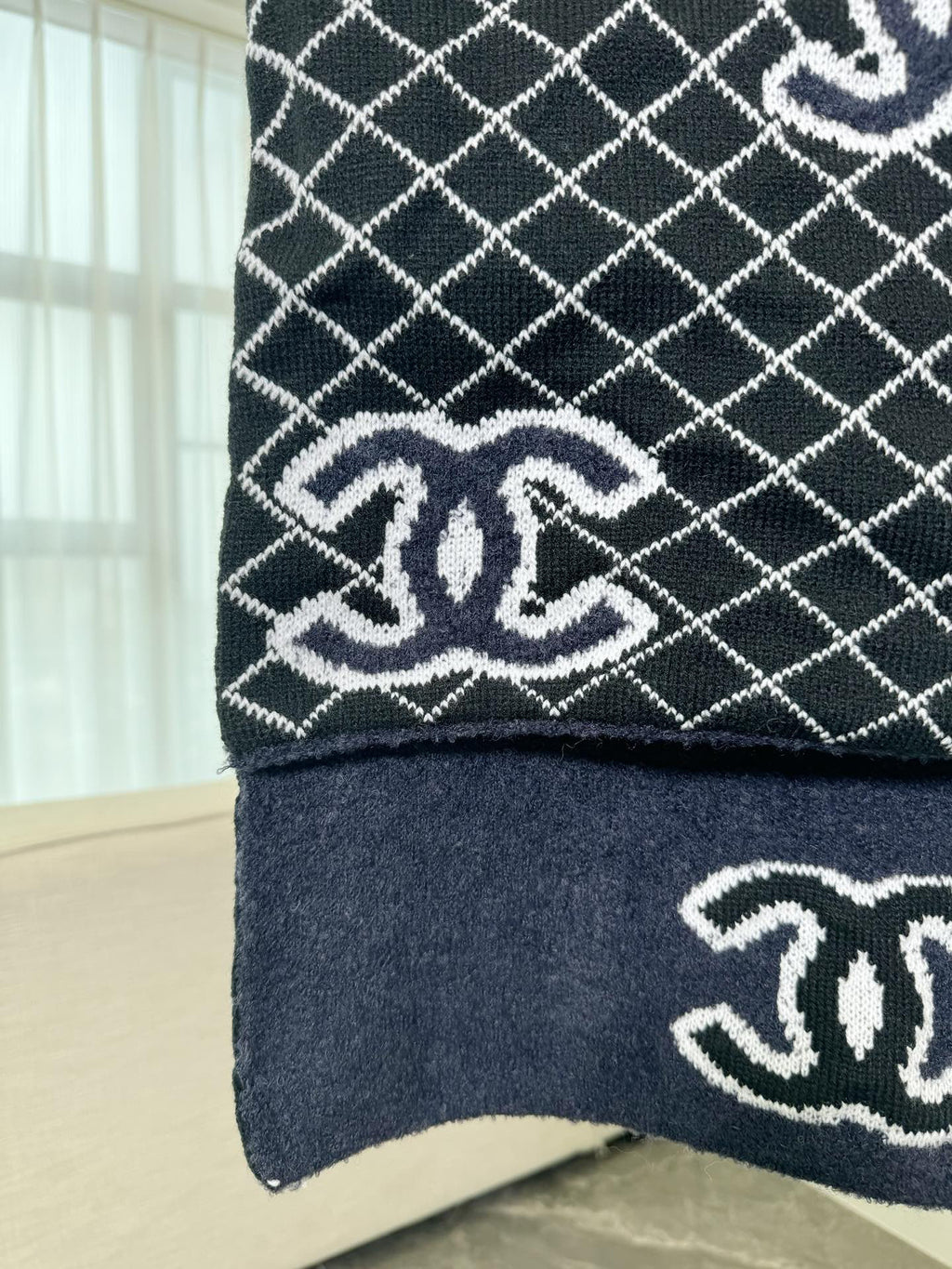 Chanel Embroidered Knit Scarf - 973644577 - Photo 3