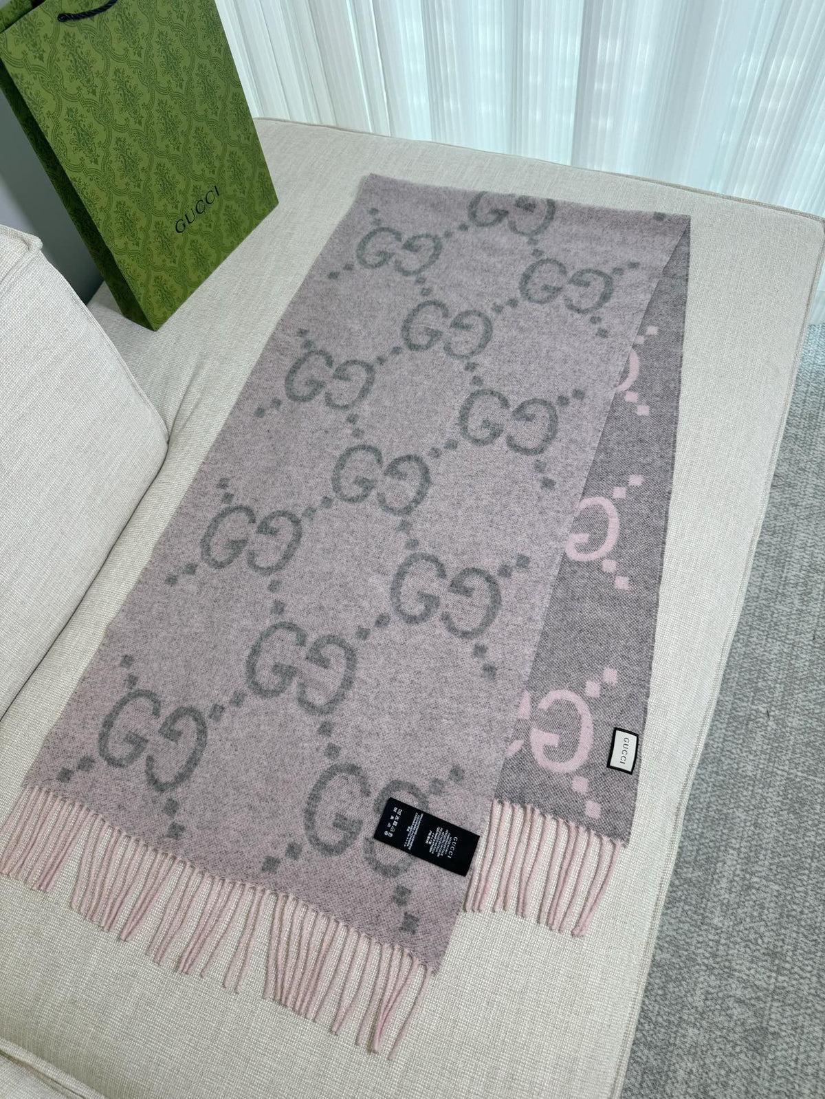 Gucci Jacquard Colorblock Scarf - 973282665 - Photo 3