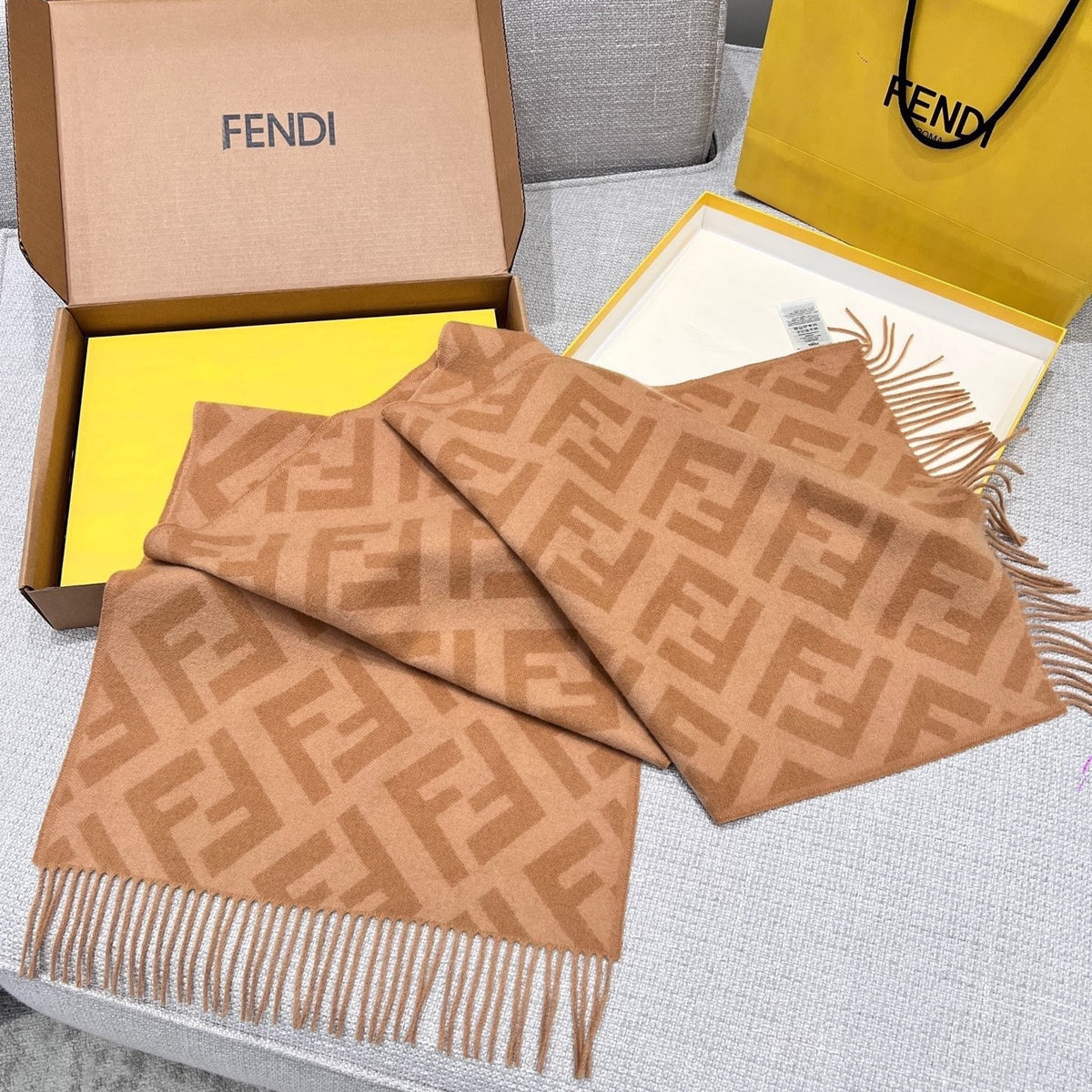 Fendi Jacquard Logo Detail Scarf - 1245377068 - Photo 3