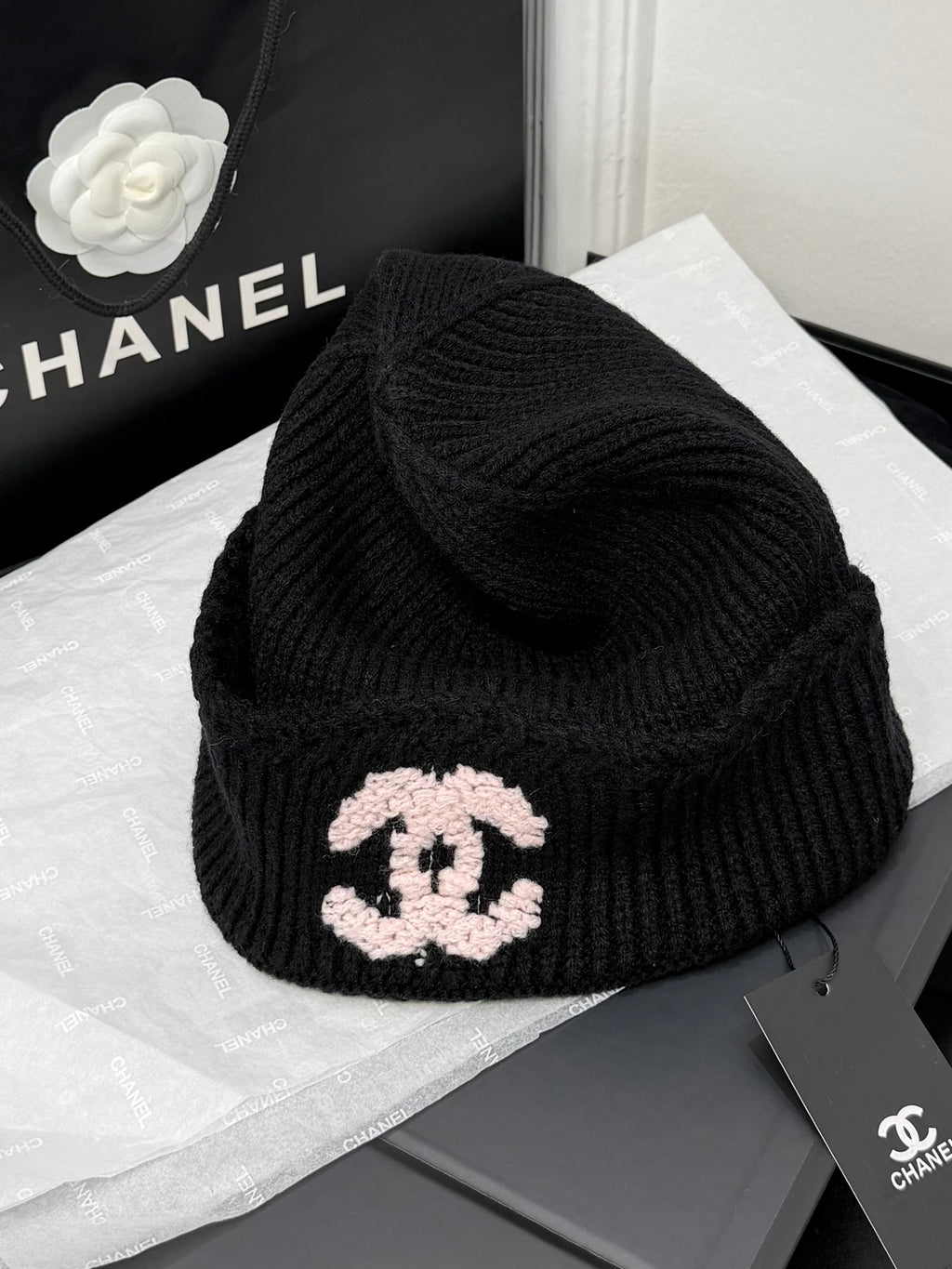 Chanel Jacquard Colorblock Beanie - 1245544461 - Photo 4
