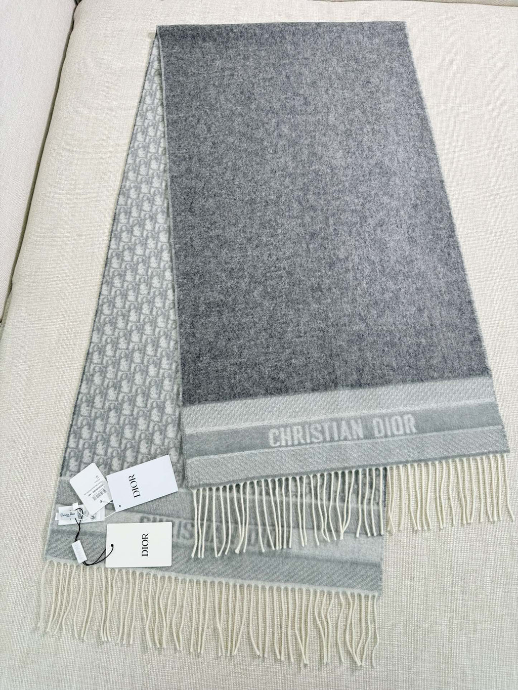 Dior Jacquard Logo Detail Scarf - 973646348 - Photo 4