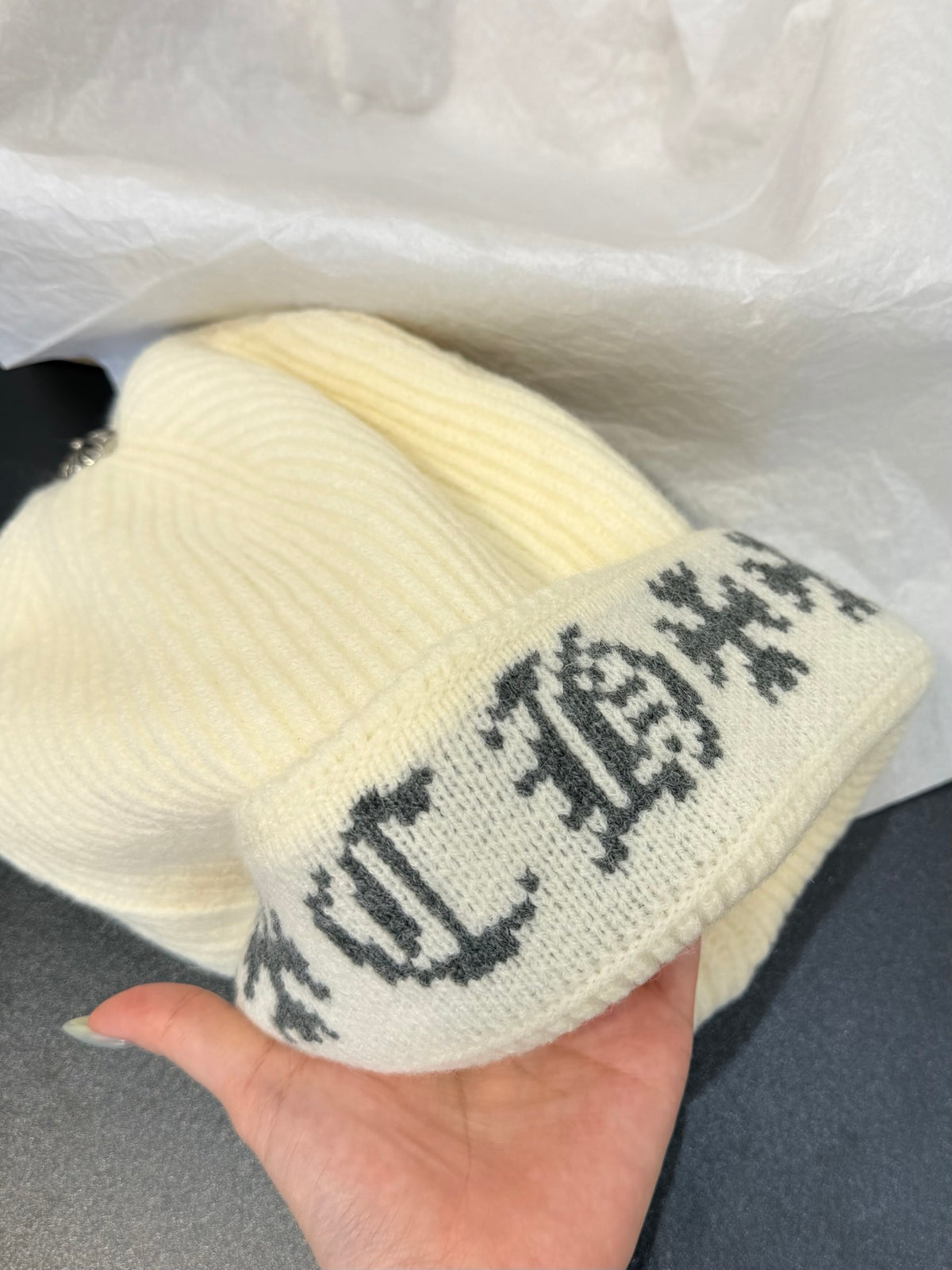 Chrome Hearts Jacquard Logo Detail Beanie - 1245544407 - Photo 4