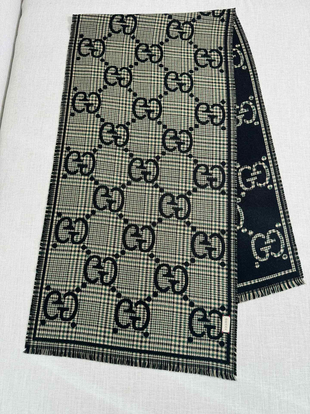 Gucci Check Pattern Jacquard Scarf - 970502354 - Photo 4
