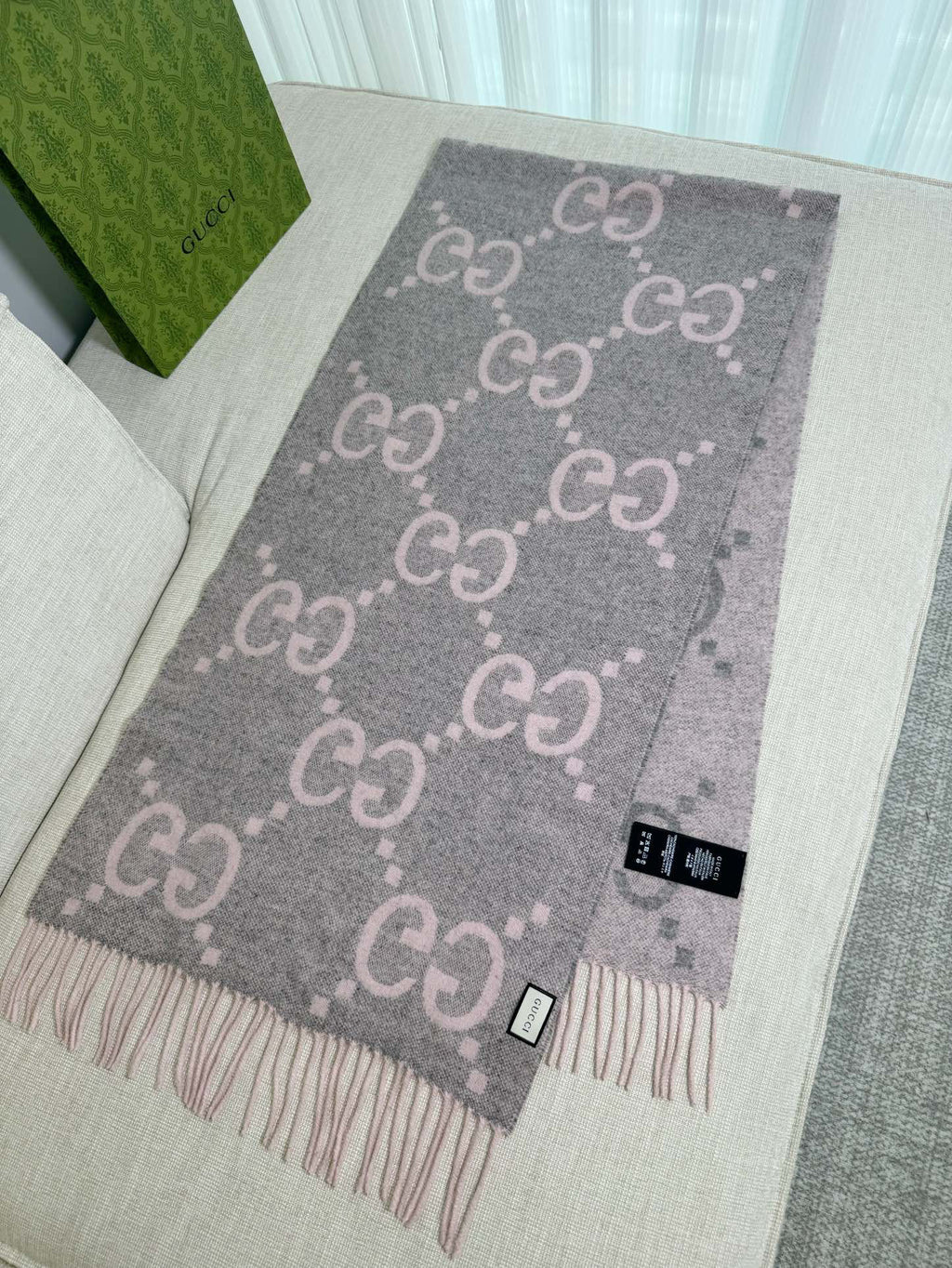 Gucci Jacquard Colorblock Scarf - 973282665 - Photo 4