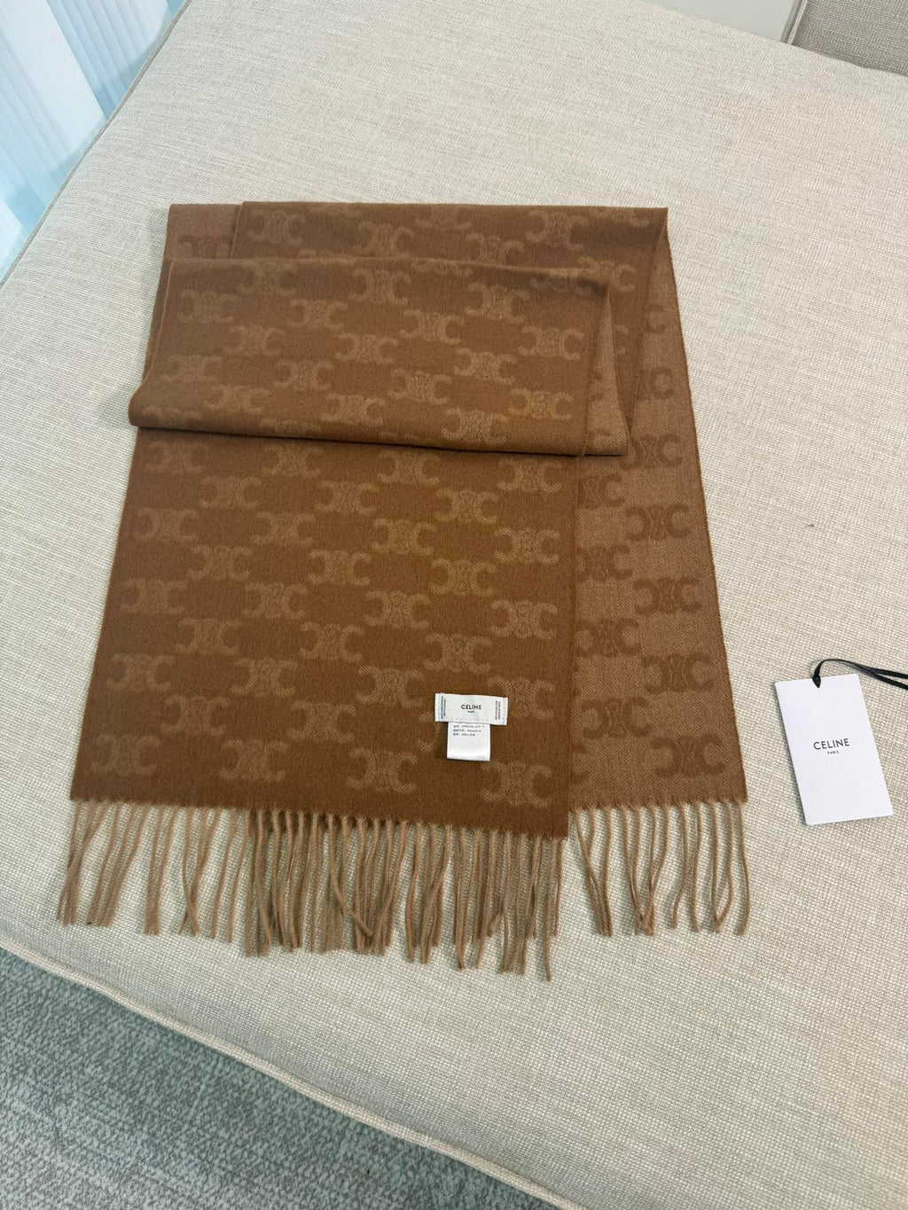 Celine Logo Detail Scarf - 973646868 - Photo 4
