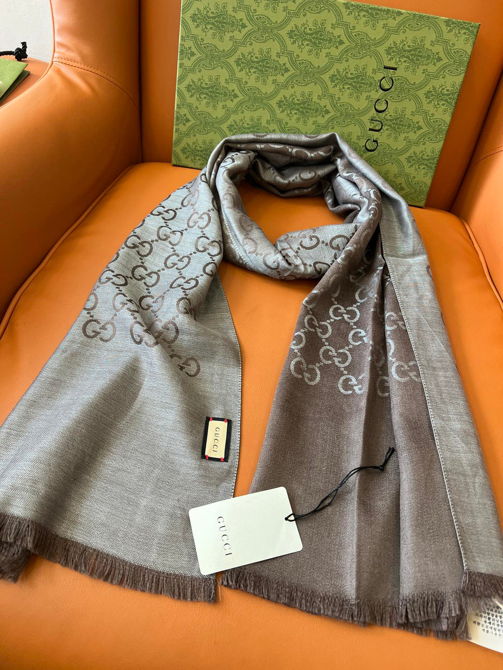 Gucci Jacquard Logo Detail Scarf - 985844359 - Photo 4