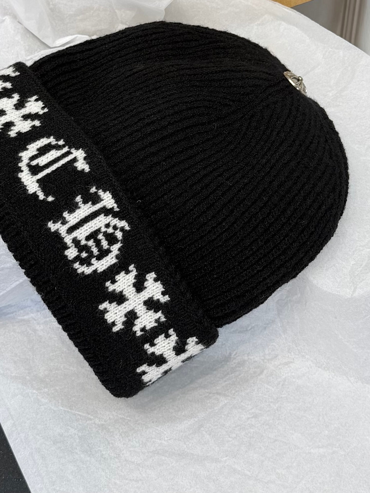 Chrome Hearts Jacquard Logo Detail Beanie - 1245544401 - Photo 4