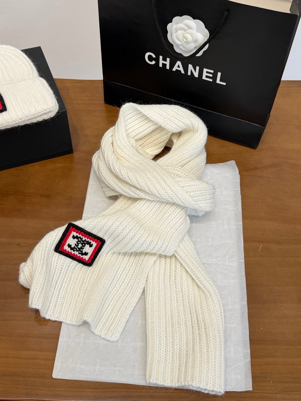 Chanel Colorblock Knit Accessory Set - 1245544765 - Photo 4