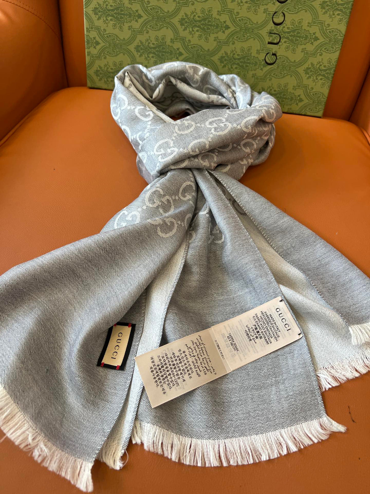 Gucci Jacquard Logo Detail Scarf - 934801552 - Photo 4