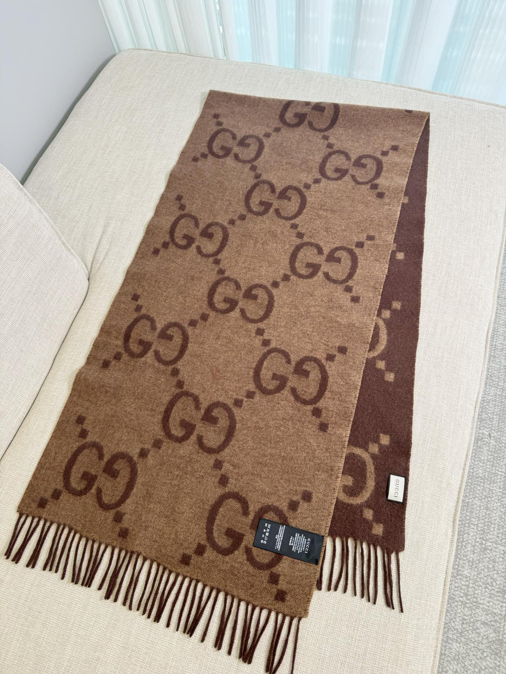 Gucci Jacquard Colorblock Scarf - 973282701 - Photo 4