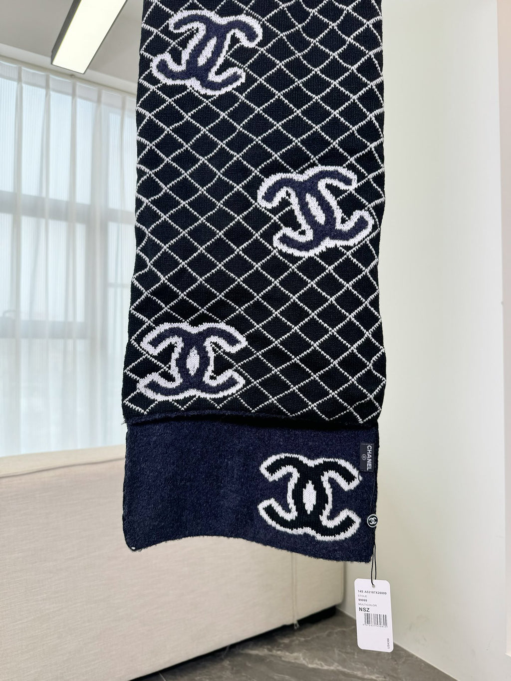 Chanel Embroidered Knit Scarf - 973644577 - Photo 4