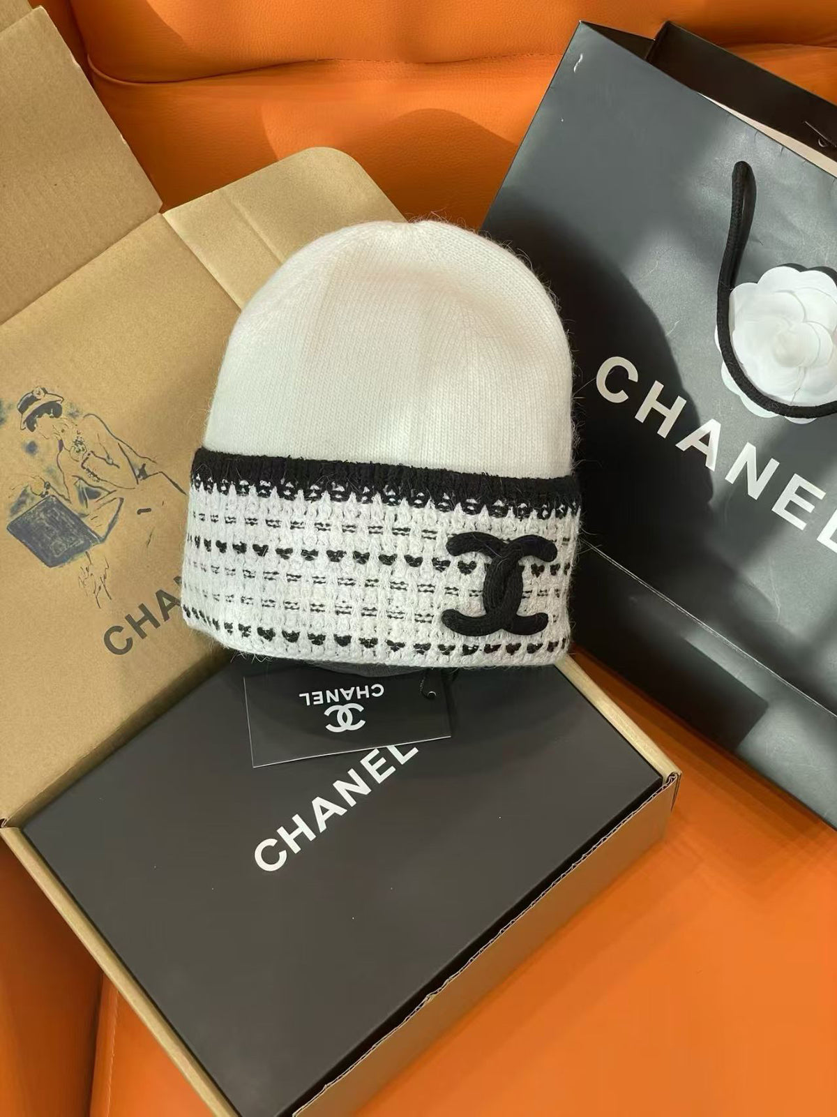 Chanel Logo Detail Knit Beanie - 1149273136 - Photo 4
