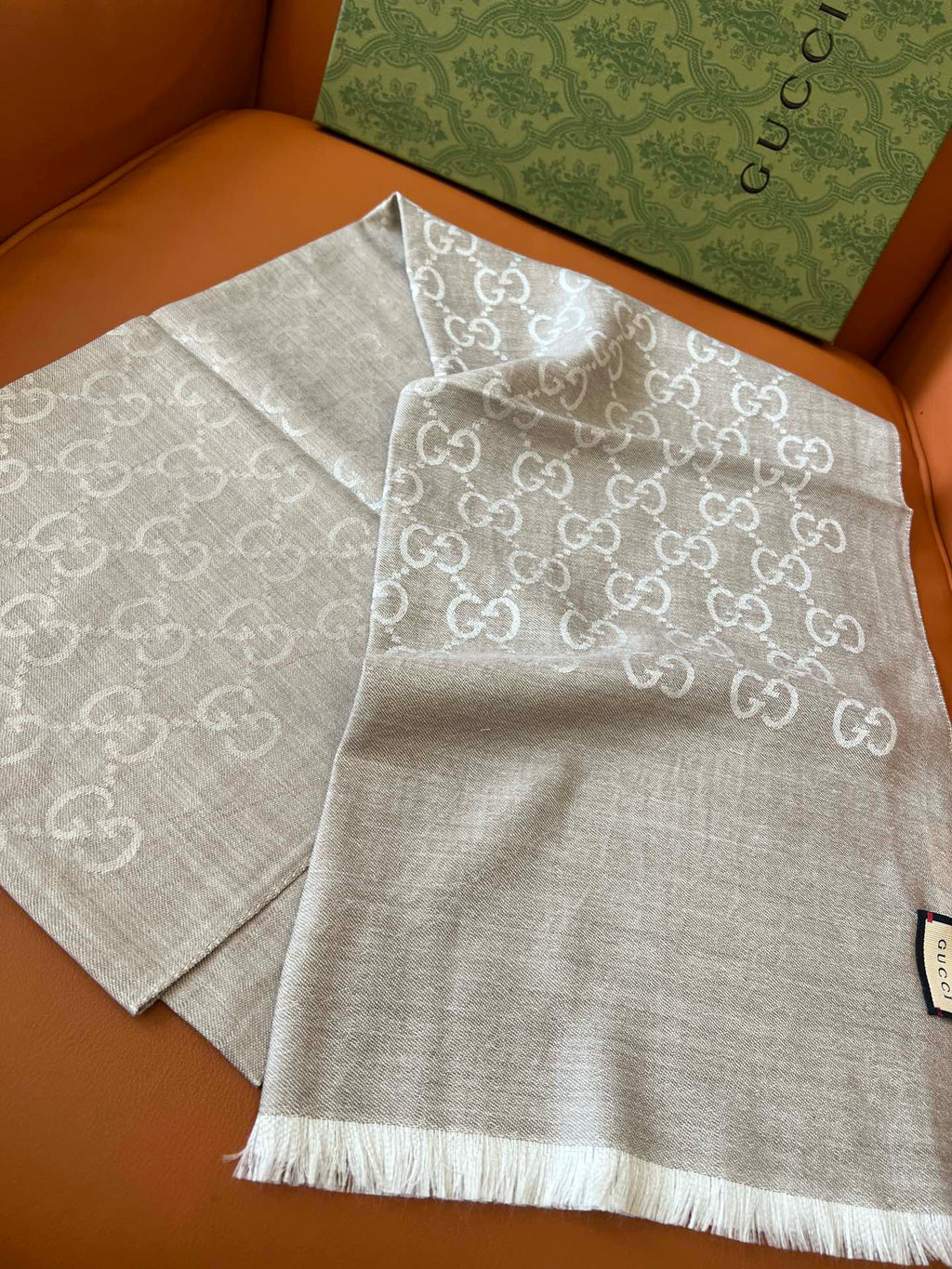 Gucci Jacquard Logo Detail Scarf - 985844482 - Photo 4