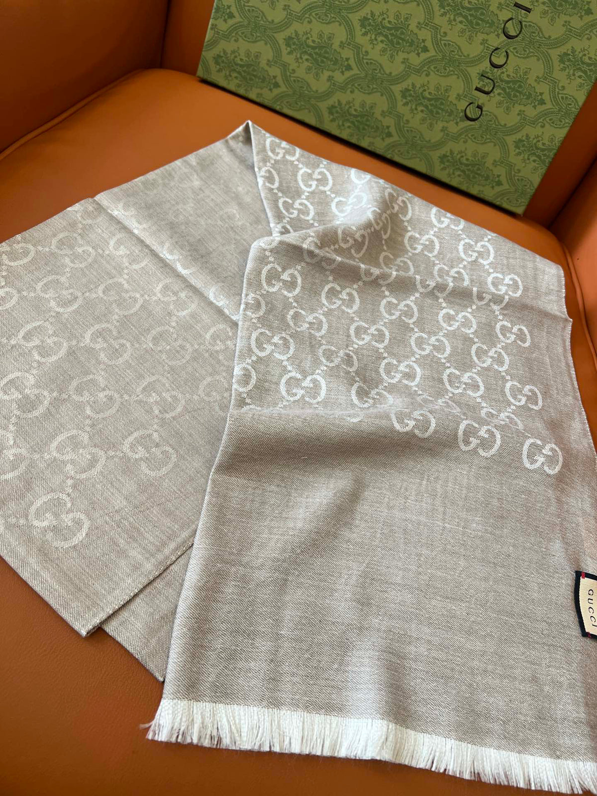 Gucci Jacquard Logo Detail Scarf - 985844482 - Photo 4