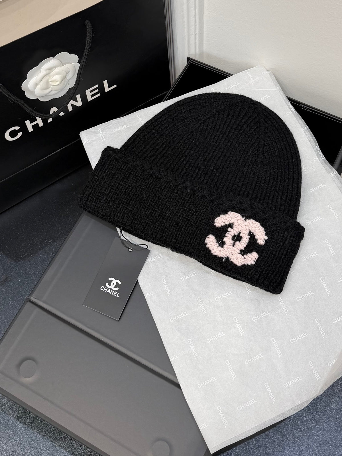 Chanel Jacquard Colorblock Beanie - 1245544461 - Photo 5
