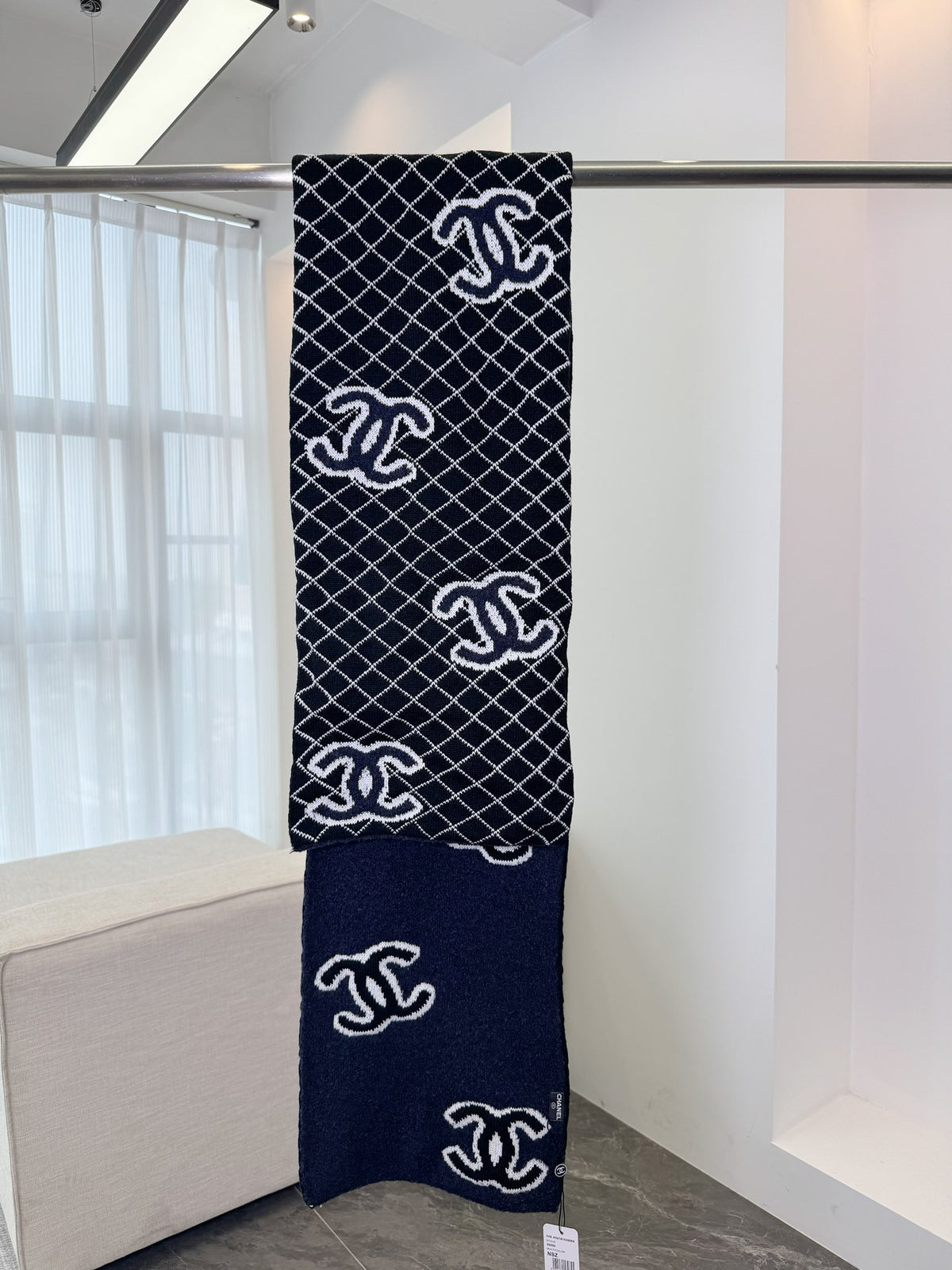 Chanel Embroidered Knit Scarf - 973644577 - Photo 5