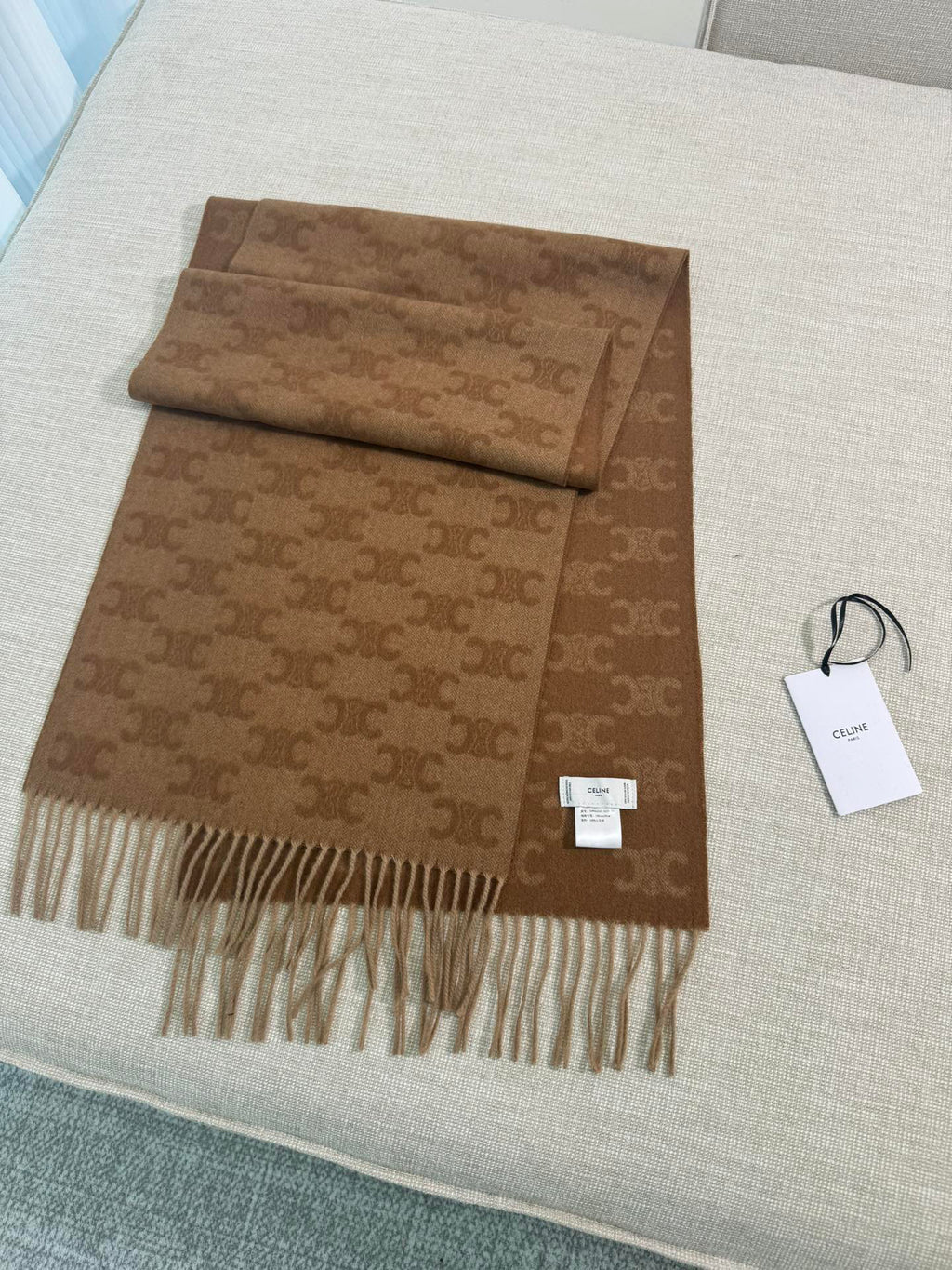 Celine Logo Detail Scarf - 973646868 - Photo 5