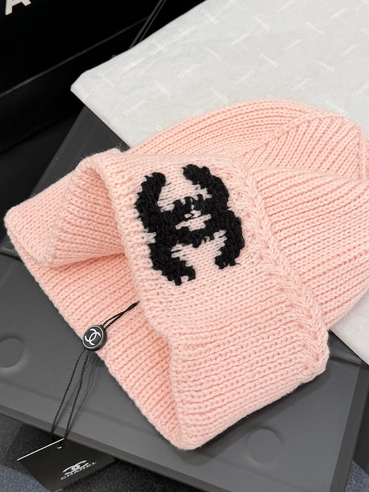 Chanel Jacquard Colorblock Beanie - 1245544416 - Photo 5