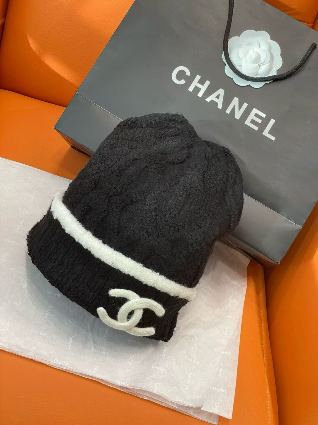 Chanel Colorblock Knit Beanie - 1149273248 - Photo 5