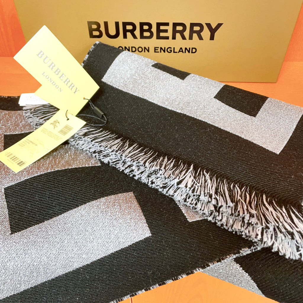 Burberry Jacquard Logo Detail Scarf - 974834316 - Photo 5