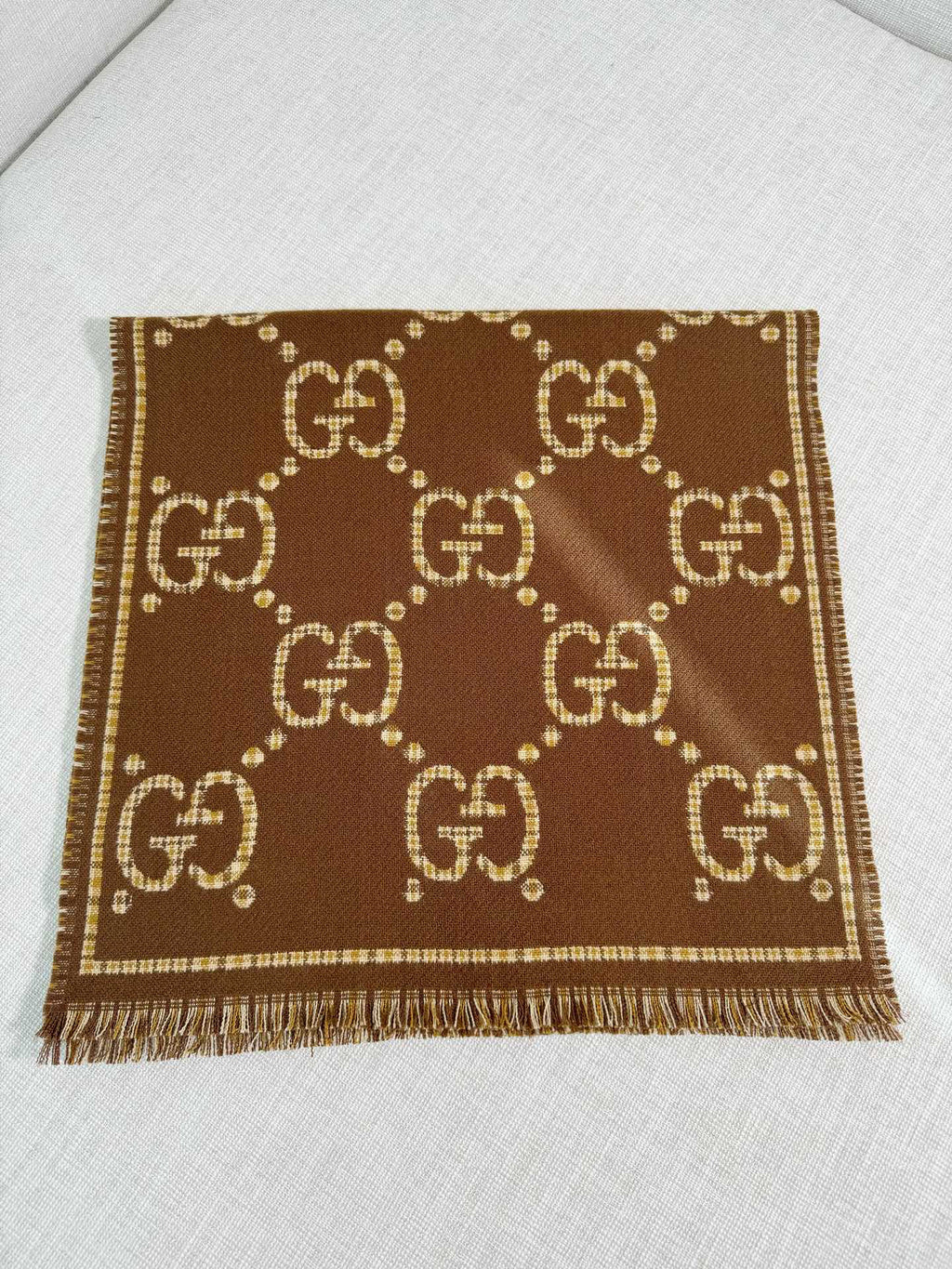 Gucci Check Pattern Jacquard Scarf - 970502388 - Photo 5
