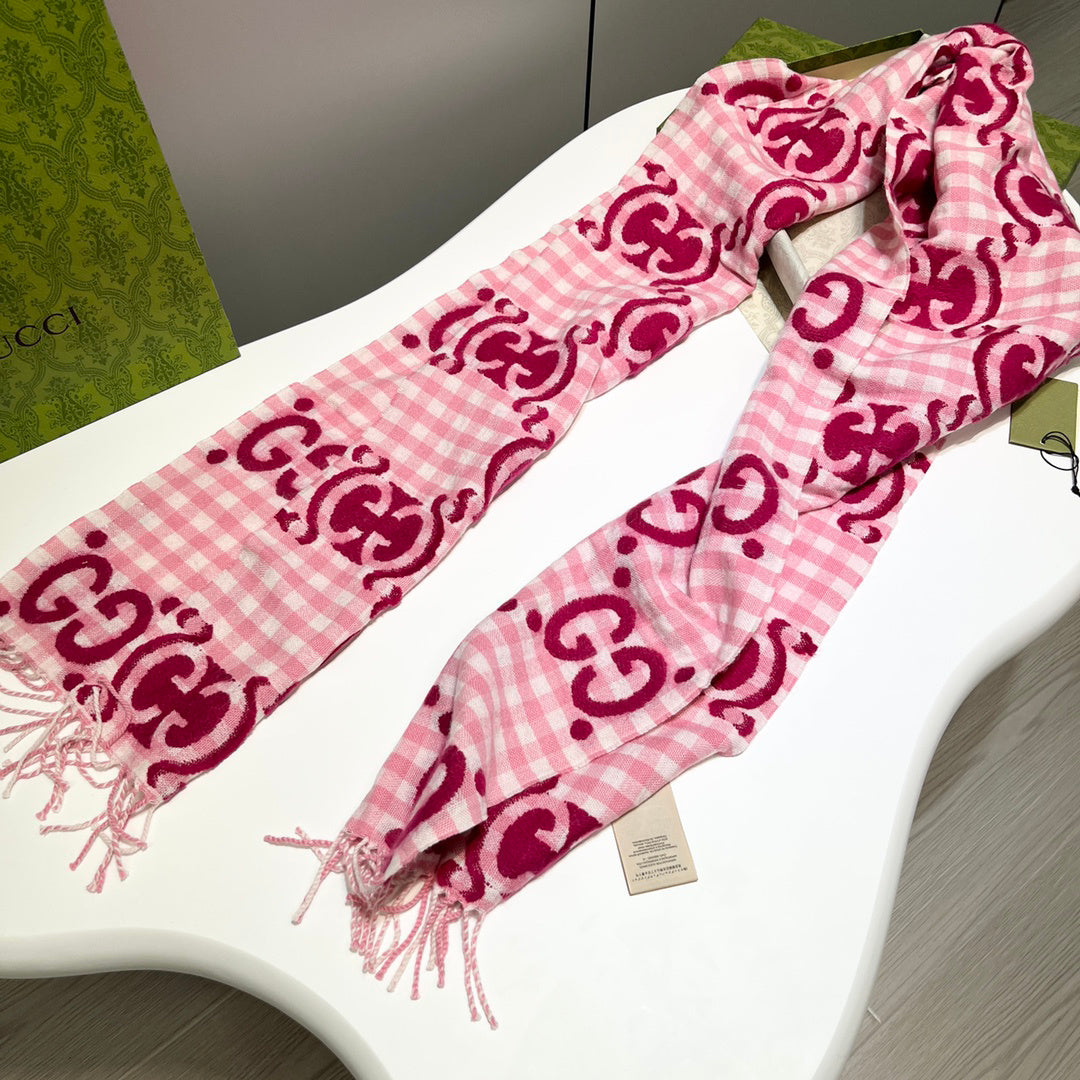 Gucci Check Pattern Logo Detail Scarf - 970502182 - Photo 5