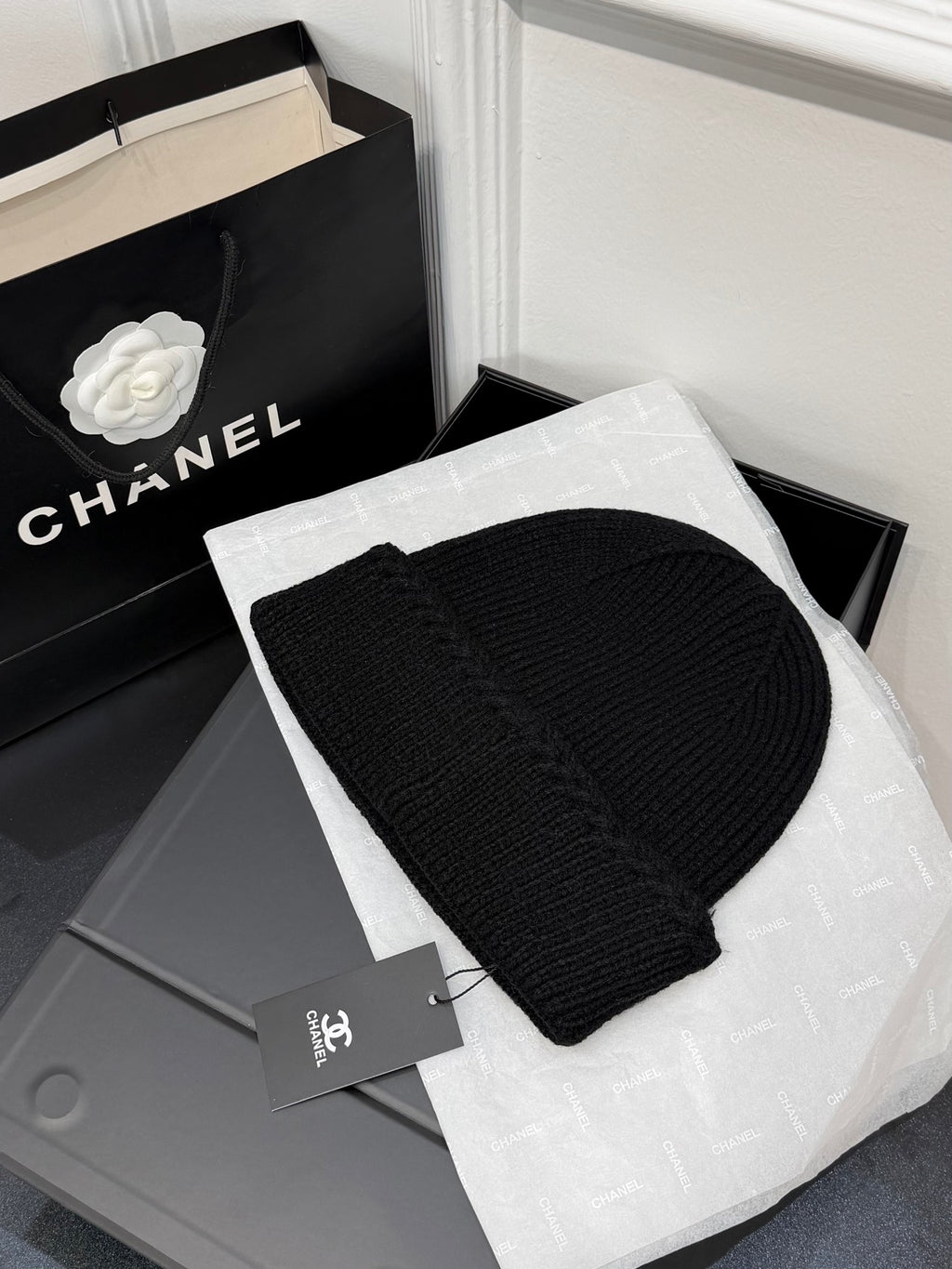 Chanel Jacquard Colorblock Beanie - 1245544461 - Photo 6