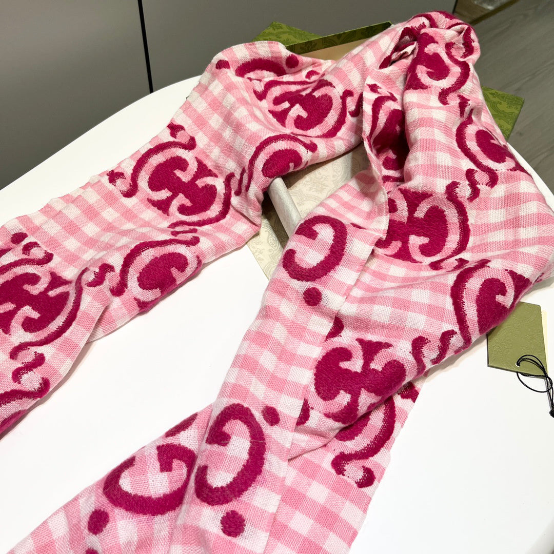 Gucci Check Pattern Logo Detail Scarf - 970502182 - Photo 6