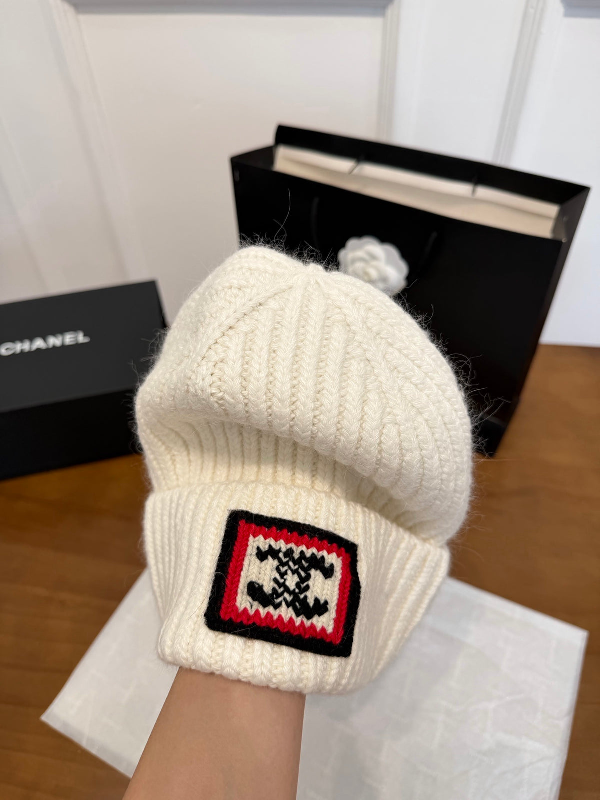 Chanel Embroidered Colorblock Beanie - 1245544769 - Photo 6