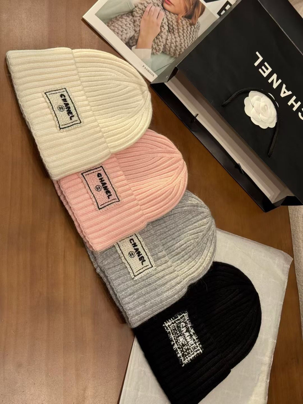 Chanel Logo Detail Knit Beanie - 1149272949 - Photo 6