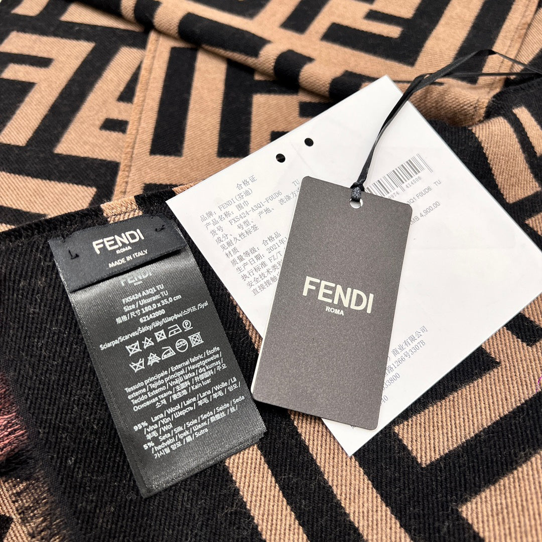 Fendi Jacquard Logo Detail Scarf - 970502685 - Photo 6