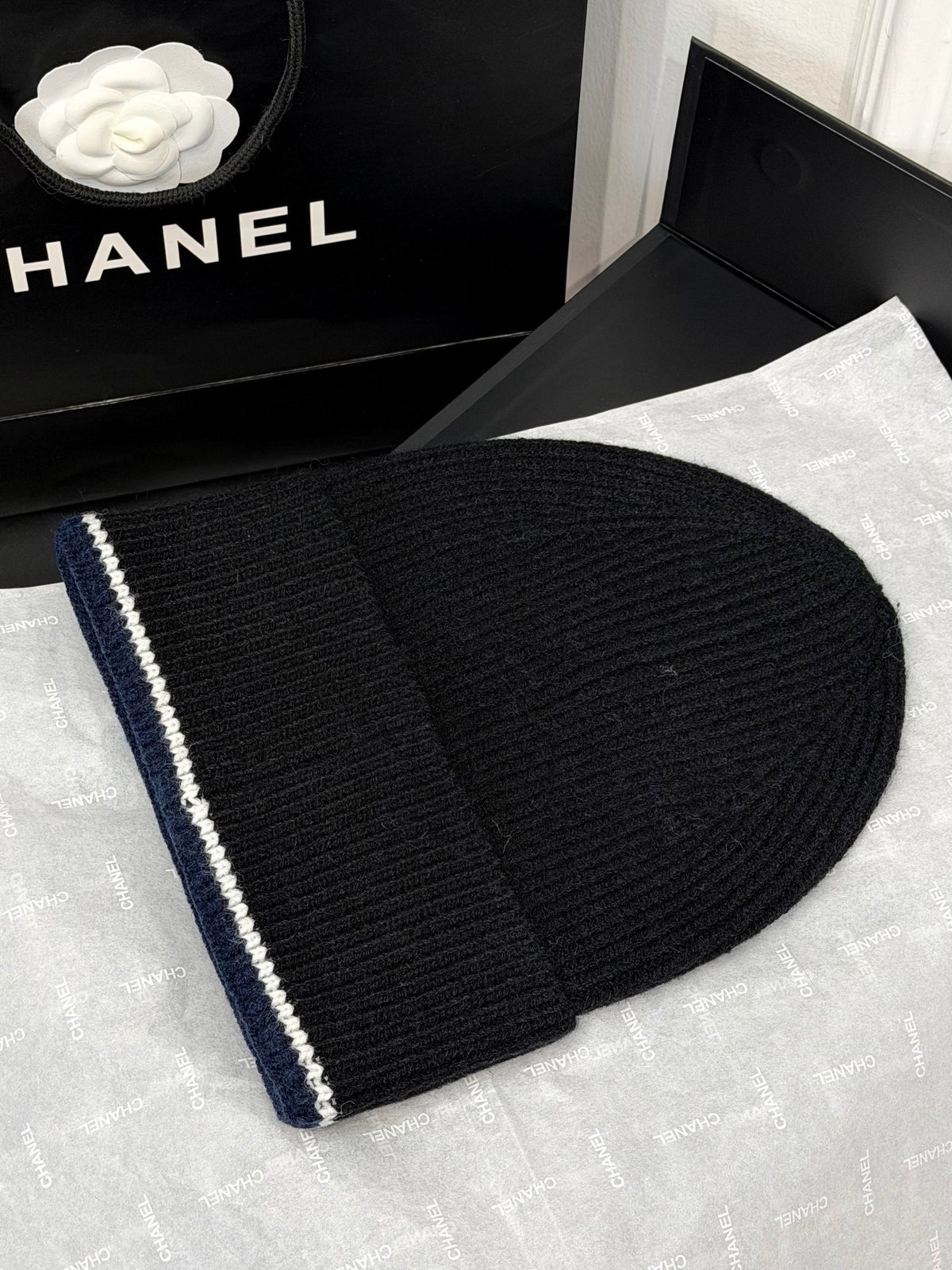 Chanel Embroidered Colorblock Beanie - 1245544797 - Photo 6