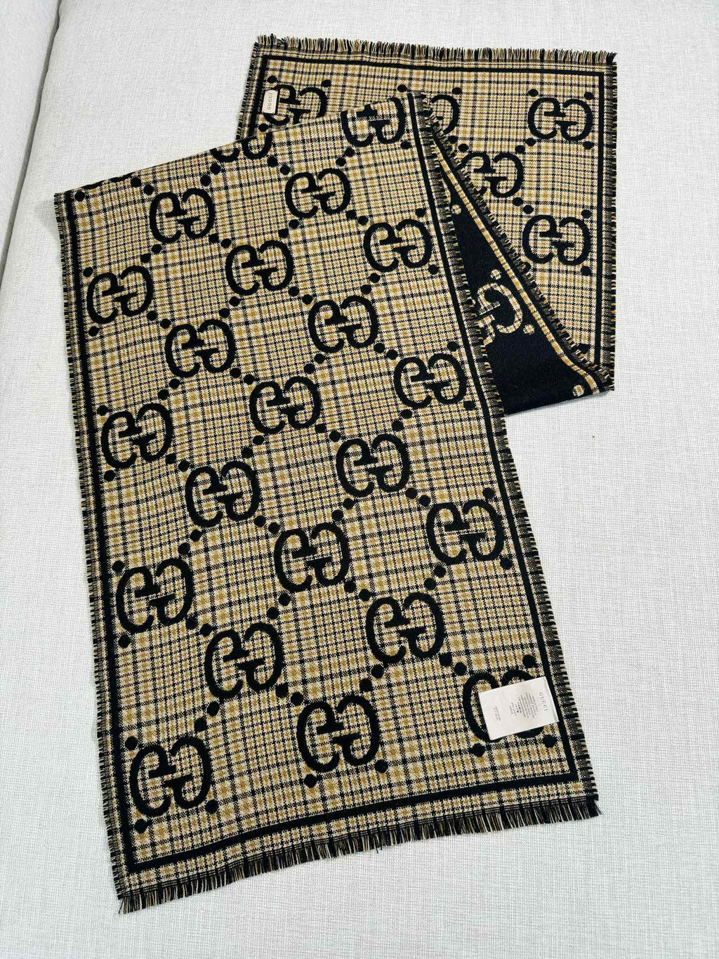 Gucci Check Pattern Jacquard Scarf - 970502420 - Photo 6
