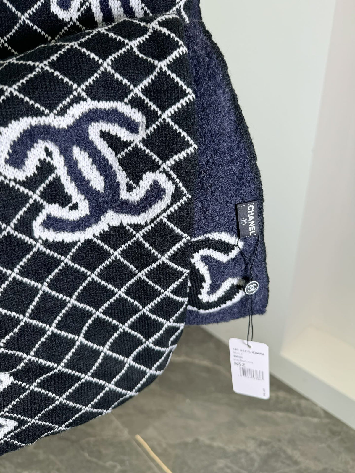 Chanel Embroidered Knit Scarf - 973644577 - Photo 6