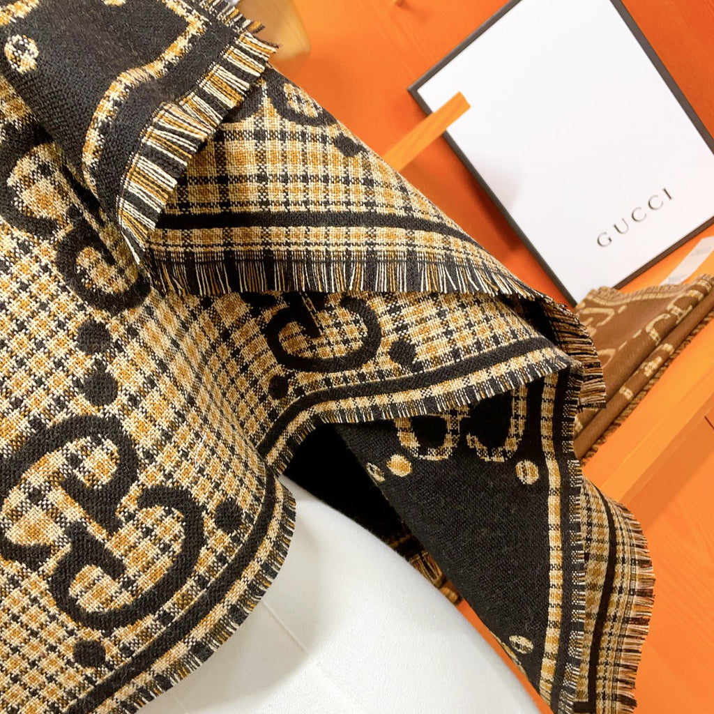 Gucci Check Pattern Logo Detail Scarf - 974834644 - Photo 6