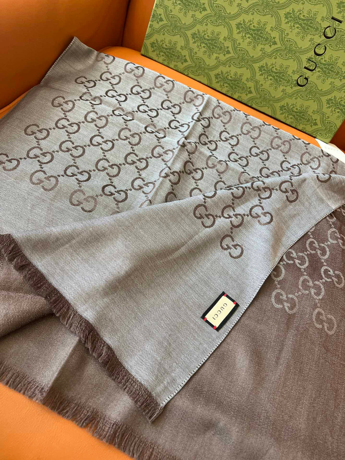 Gucci Jacquard Logo Detail Scarf - 985844359 - Photo 6